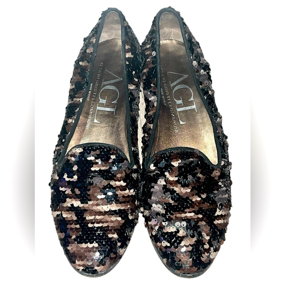 AGL Atillio Giusti Leombruni Women Sequin Shoes 37 (US 7), Used, Made in Italy
